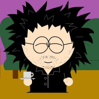 Rob as a South Park character. Sillyness for sure.